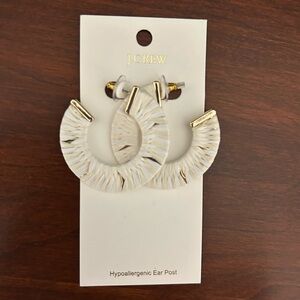 NWT JCrew White hoop earrings